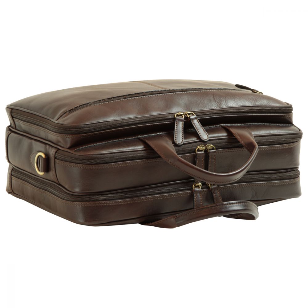 ITALIAN LEATHER BRIEFCASE - DARK BROWN