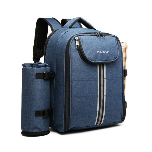 KONO CANVAS PICNIC BACKPACK - NAVY BLUE