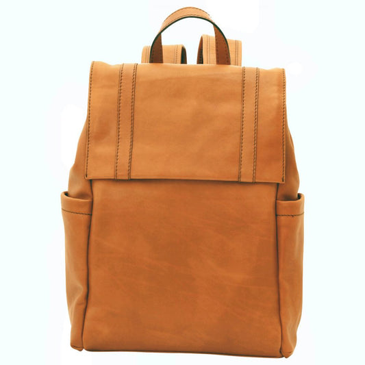 LEATHER LAPTOP BACKPACK - GOLD