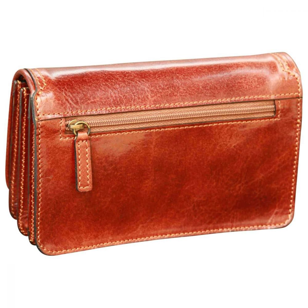 LEATHER POCHETTE - BROWN