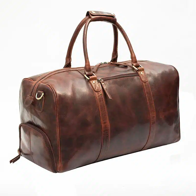 Roma Brown Large Holdall with Shoe Section