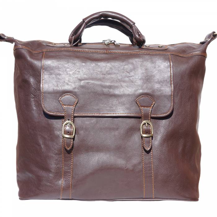 Weekender Leather Travel bag -  Dark Brown