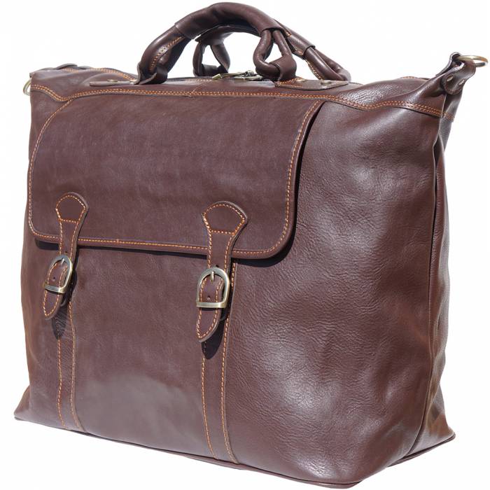 Weekender Leather Travel bag -  Dark Brown