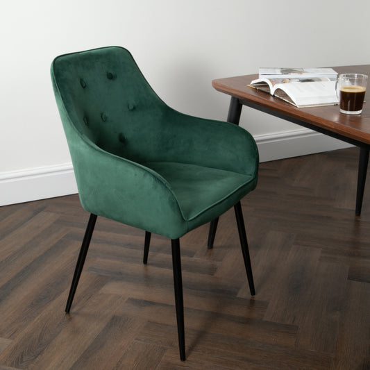 Chesterfield Green Dining Chair set of 2