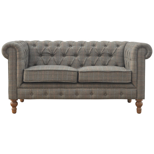 Multi Tweed 2 Seater Chesterfield Sofa