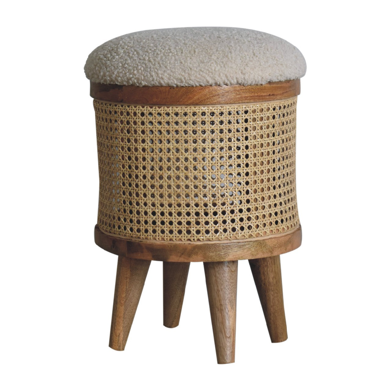 Cream Boucle Larissa Footstool