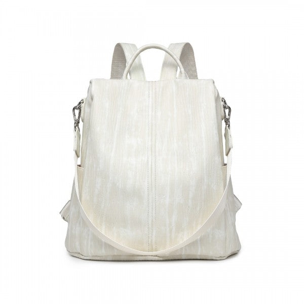 MISS LULU versatile anti theft PU Leather convertible bag and Backpack - Beige