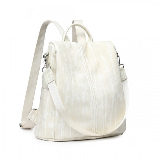 MISS LULU versatile anti theft PU Leather convertible bag and Backpack - Beige