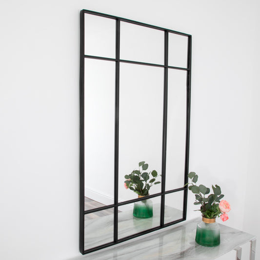 Modern Pane Mirror - Black